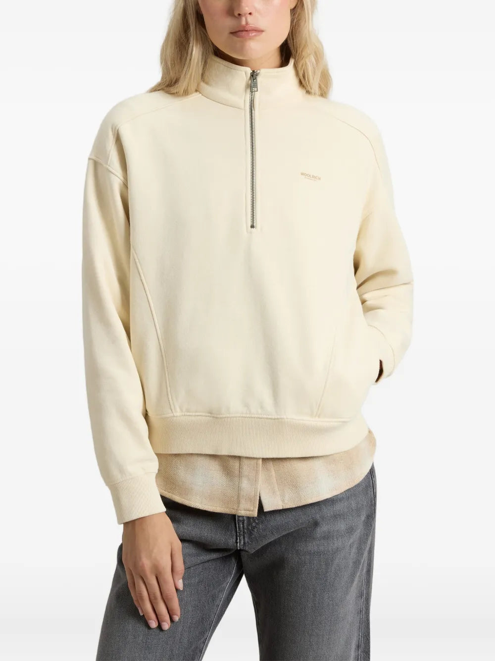 Woolrich mock-neck zip-up sweatshirt