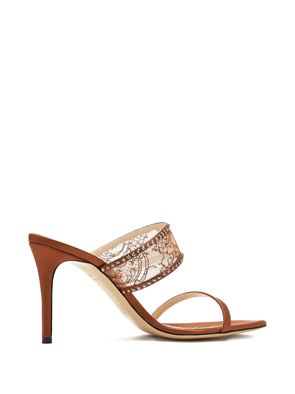 Andrea Wazen  85mm Tabaris lace-embellished stiletto sandals