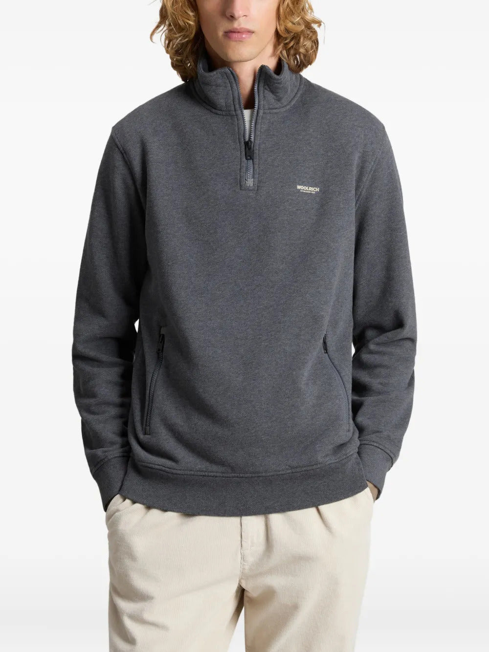 Woolrich  Mixmedia zip sweatshirt