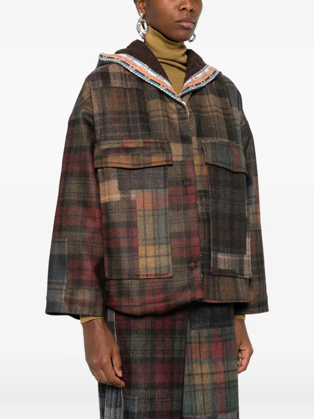 Bye patchwork hooded jacket