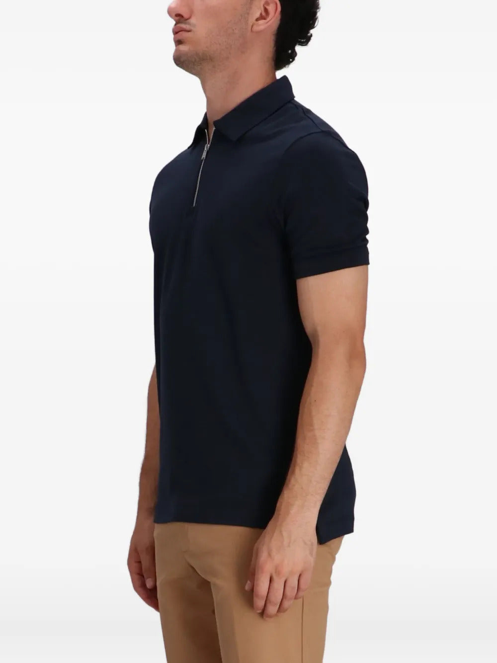 BOSS zip-neck polo shirt