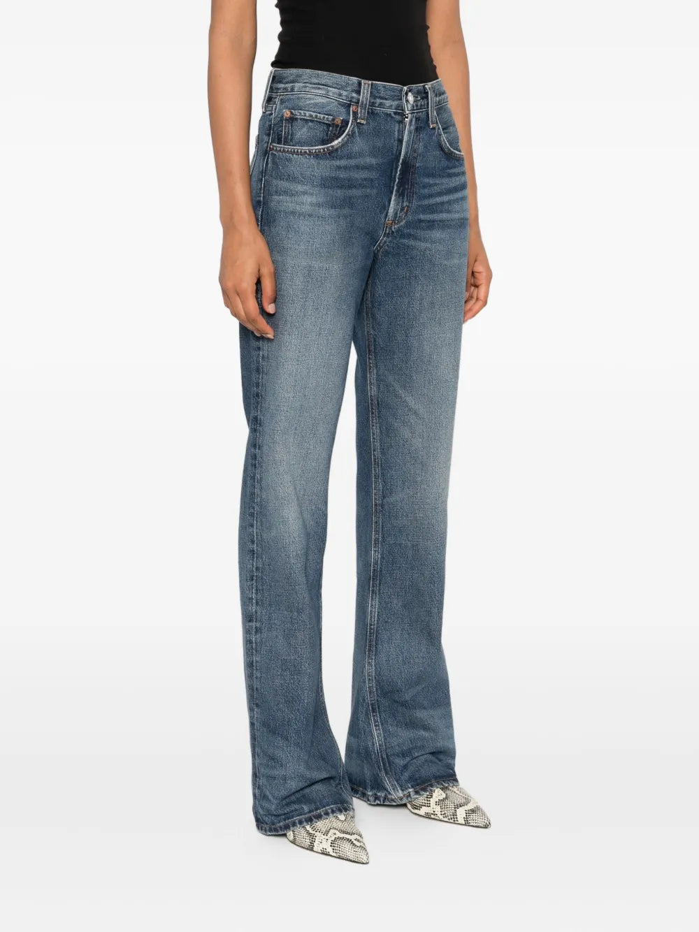 AGOLDE  flared regenerative-cotton jeans
