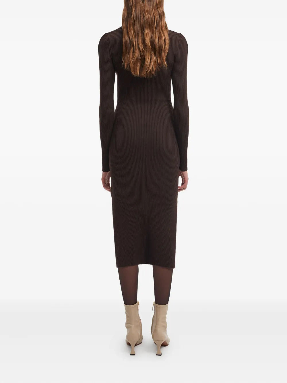 AERON  rib-knit polo-neck midi dress