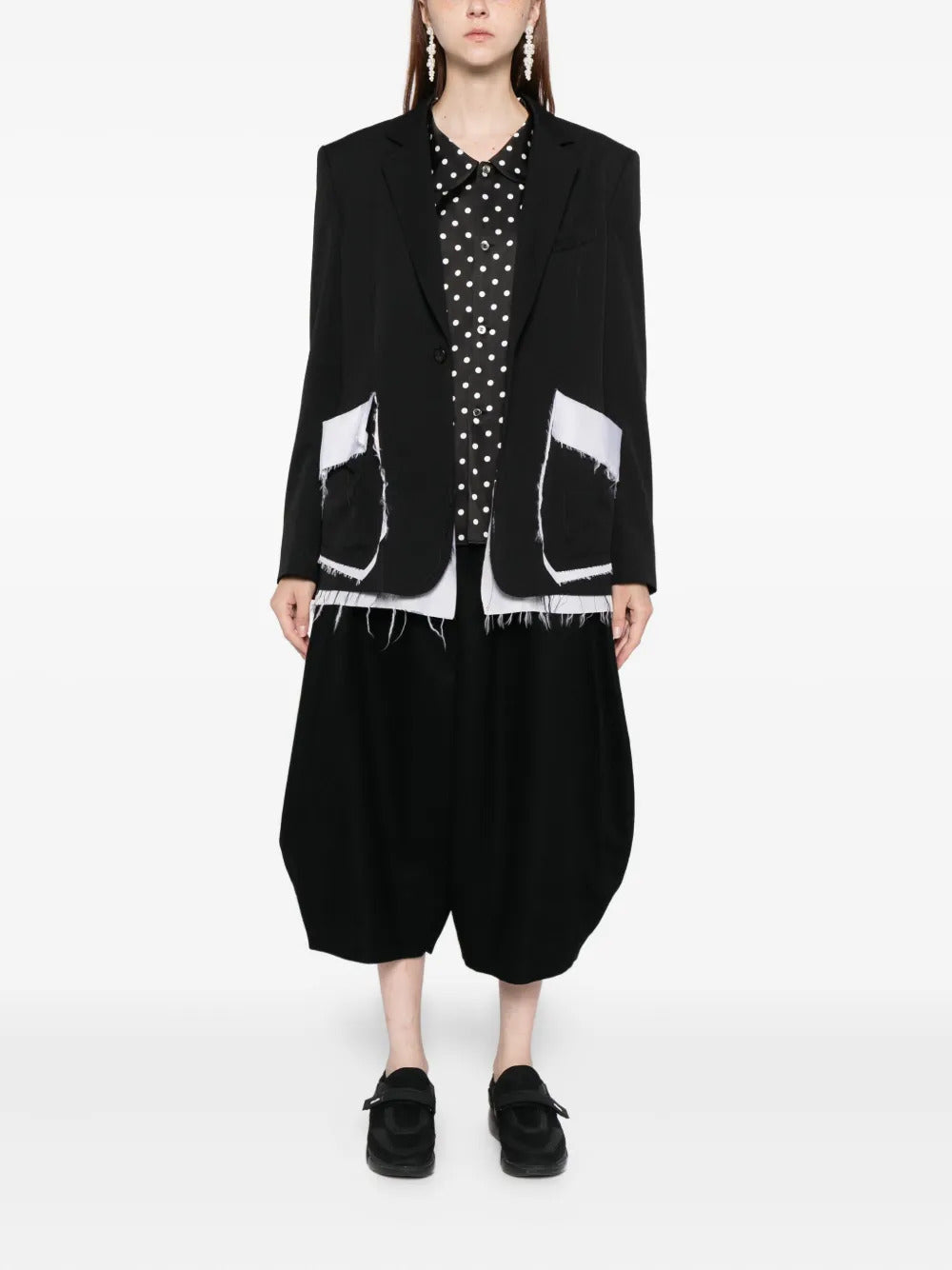 Black Comme Des Garçons cropped tapered trousers