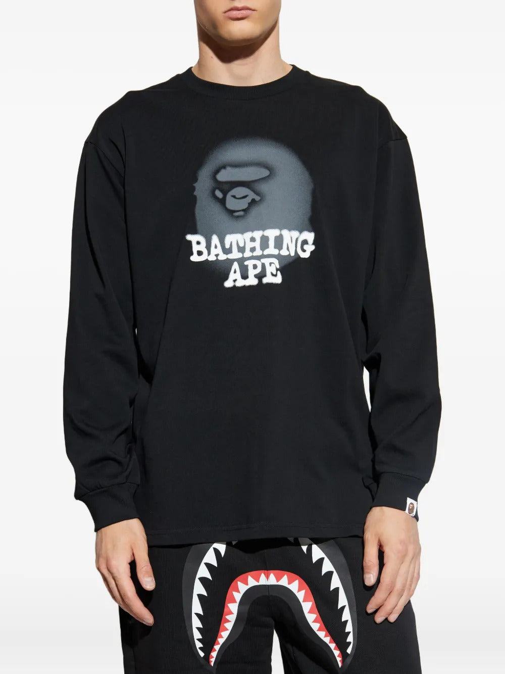 A BATHING APE®  Ape Head spray-paint long-sleeve T-shirt