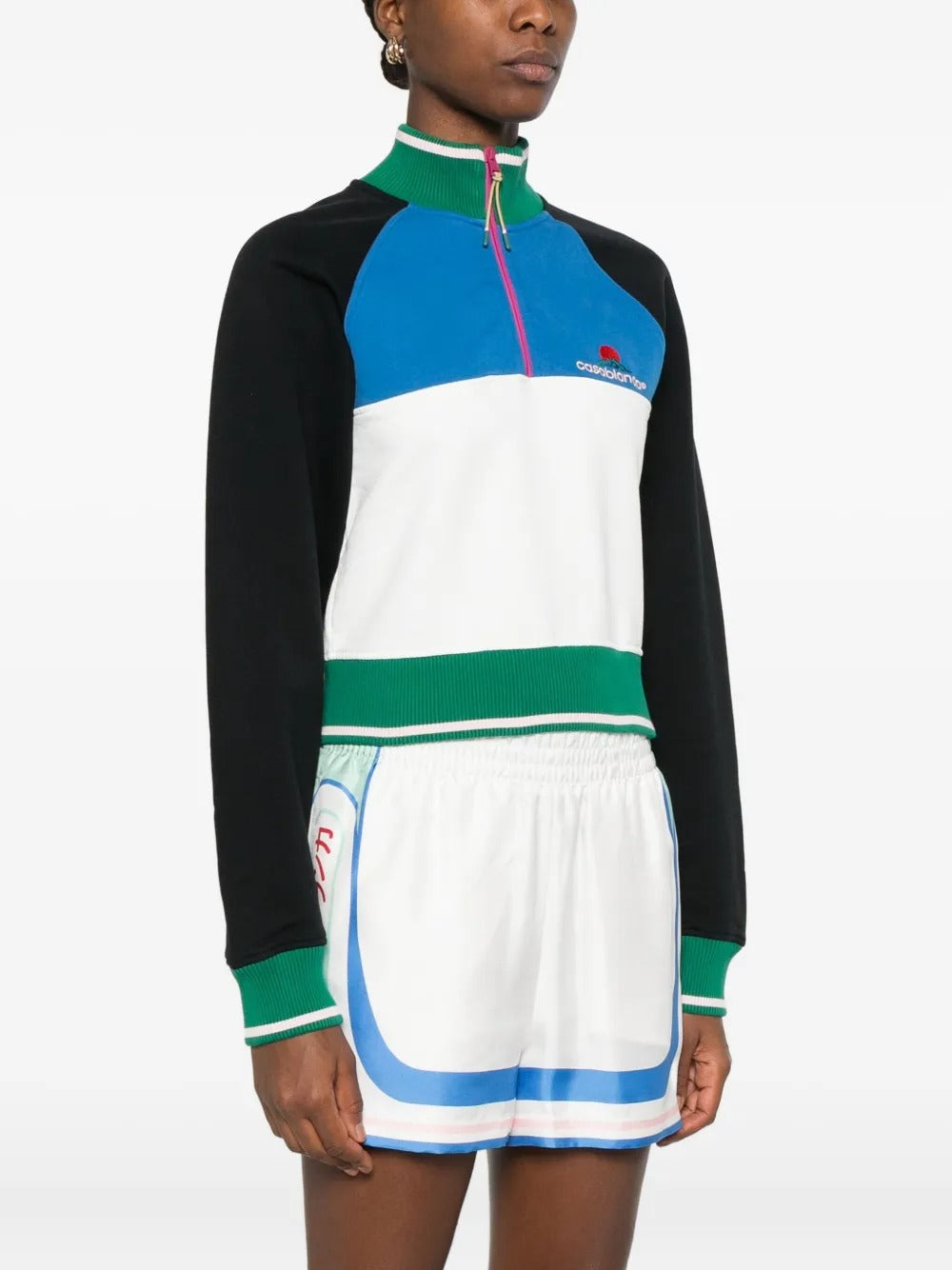 Casablanca  colour-block quarter-zip sweatshirt