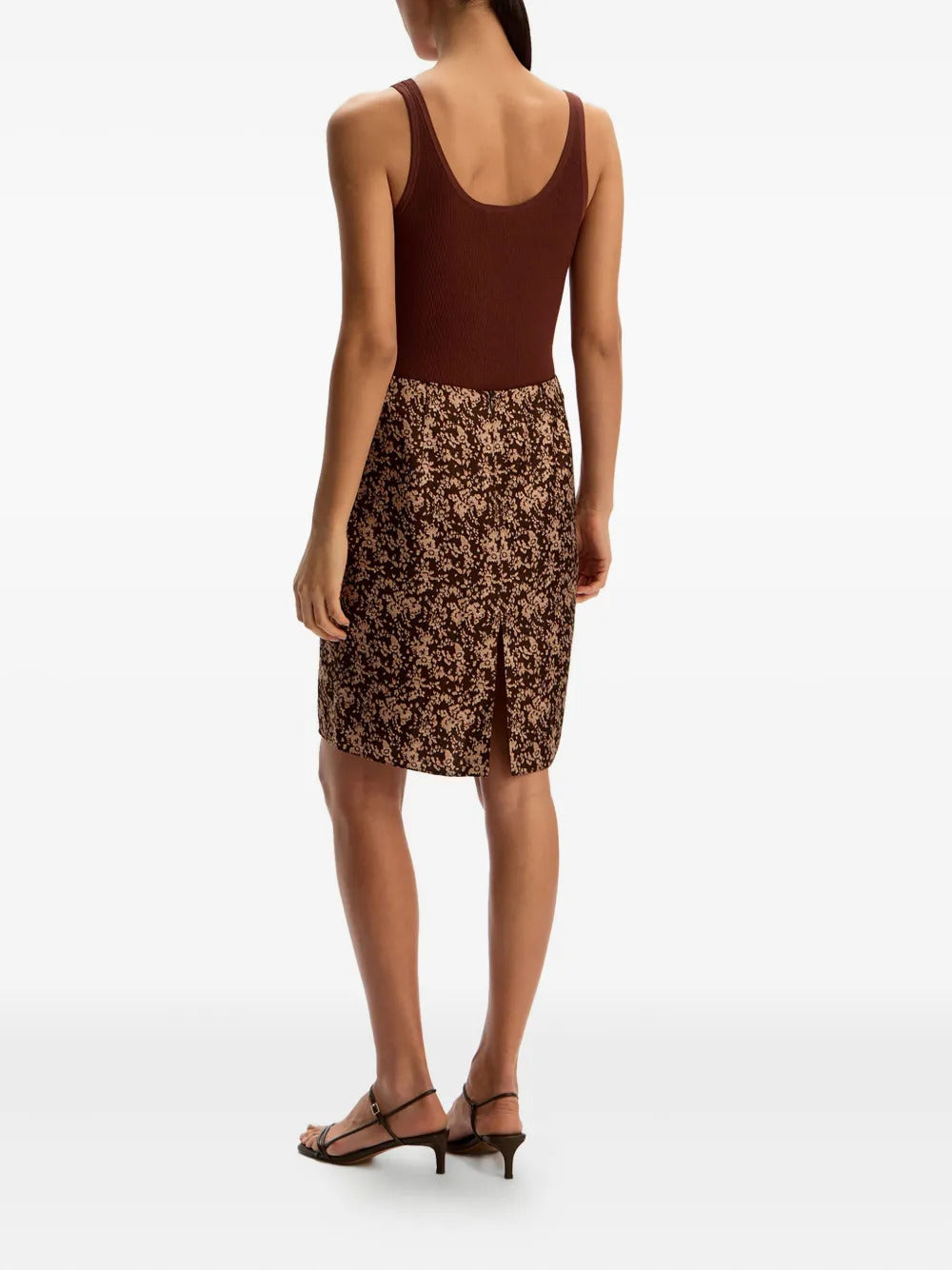 12 STOREEZ  floral-pattern silk midi skirt