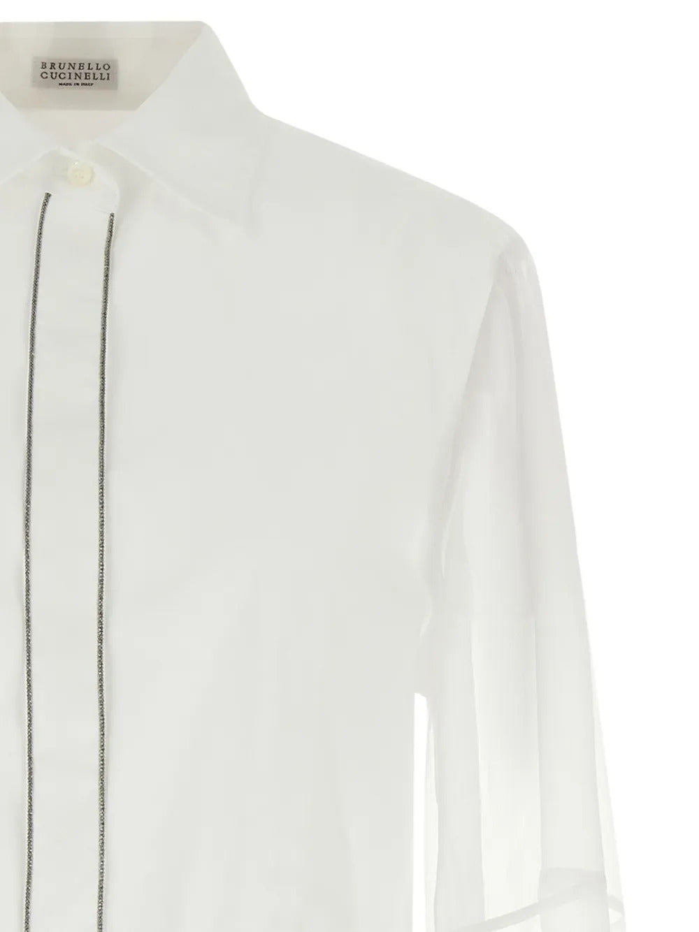 Brunello Cucinelli organza-sleeve button shirt