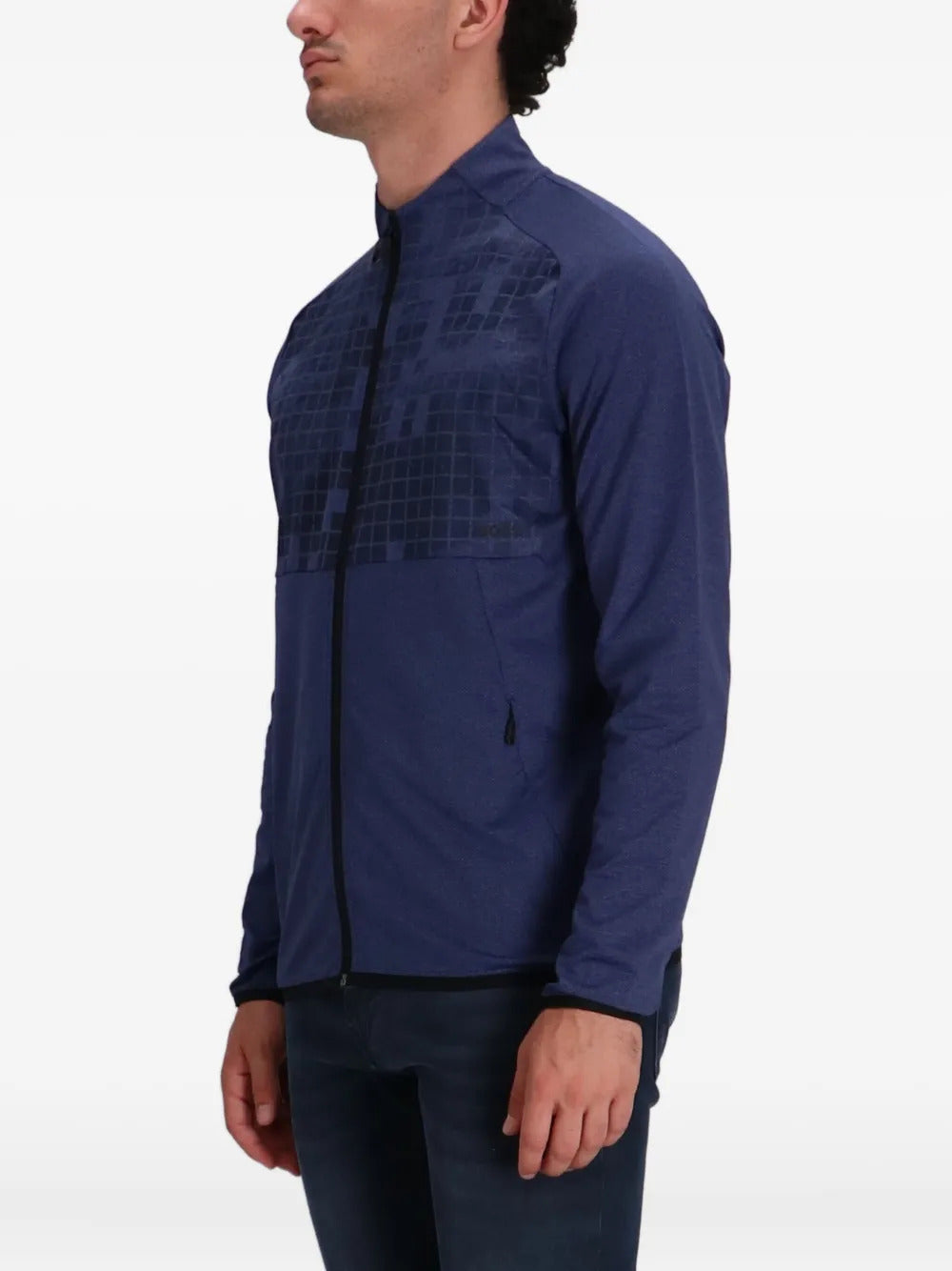 BOSS geometric-pattern zip-up sweatshirt