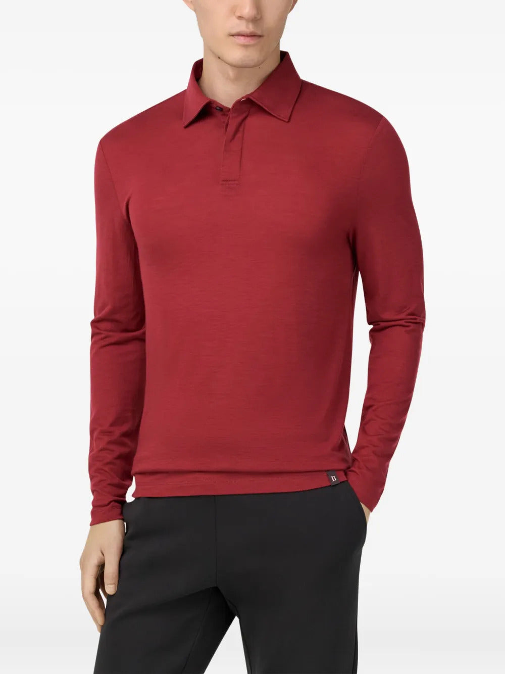 Boggi Milano  long-sleeved wool-blend polo shirt
