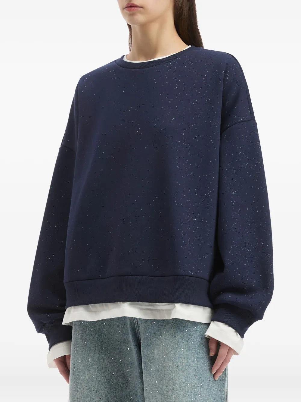 b+ab  glitter-detail layered sweatshirt