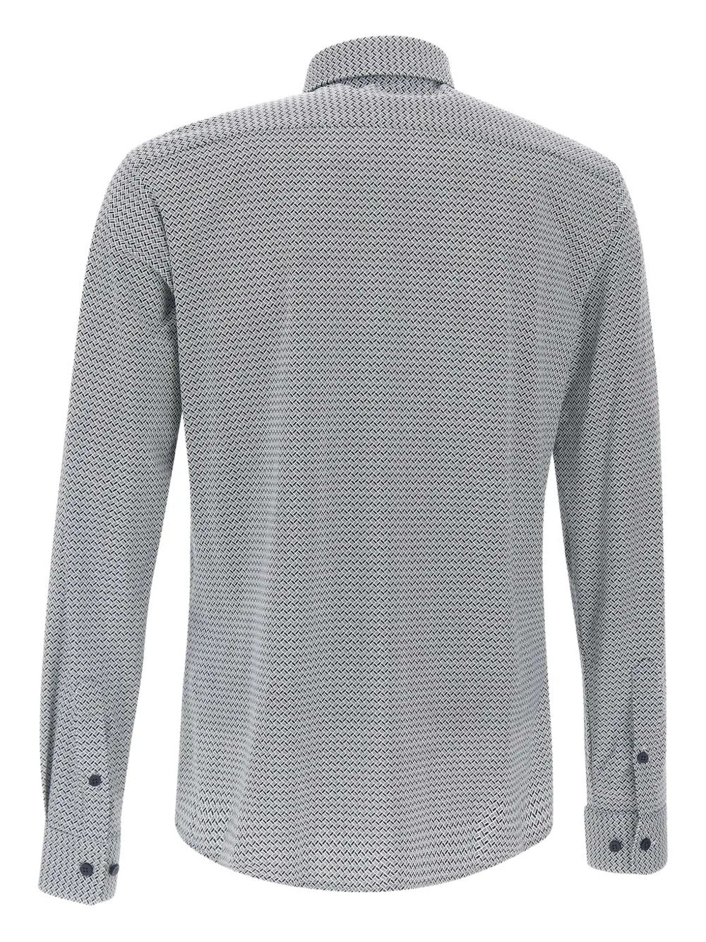 BOSS geometric-pattern long-sleeve shirt