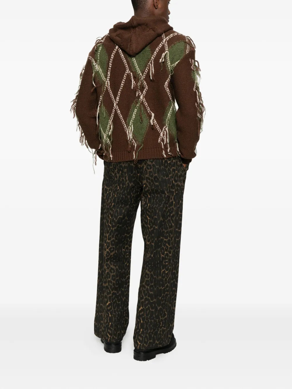 Andersson Bell  cable-knit fringed hoodie