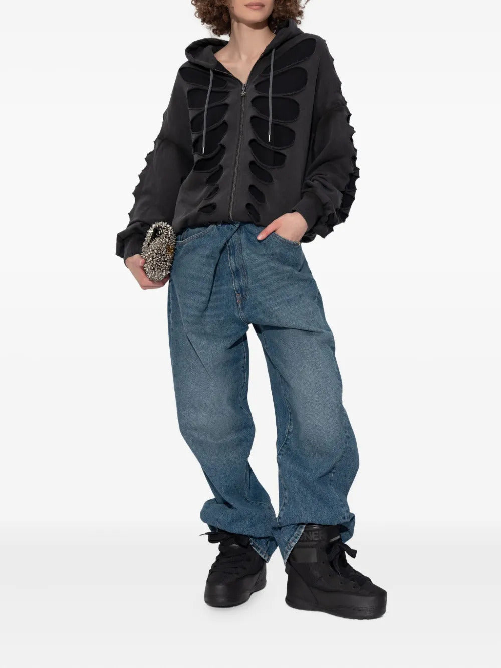 AVAVAV Shoulderless cut-out hoodie