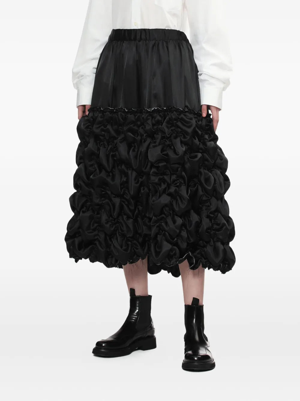 Black Comme Des Garçons ruffled mid skirt