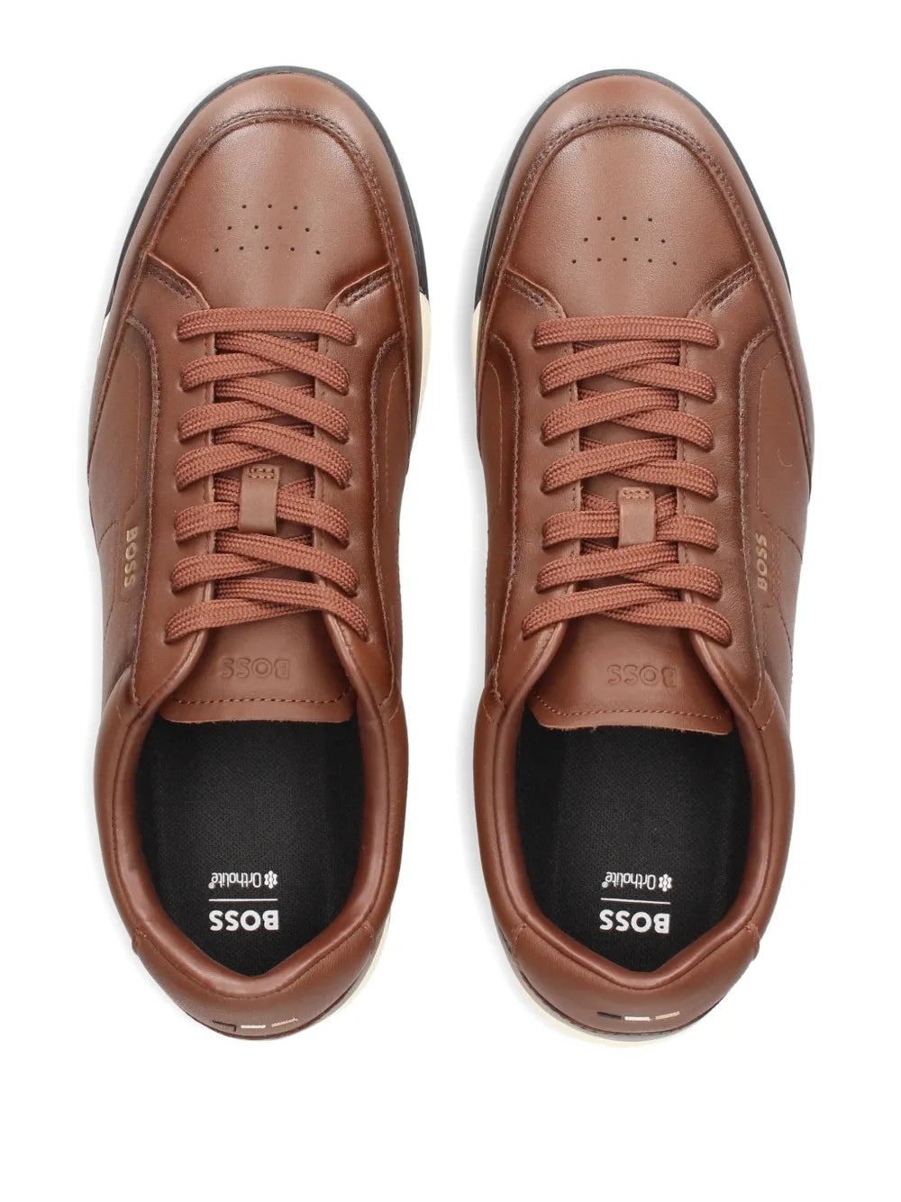 BOSS perforated leather sneakers