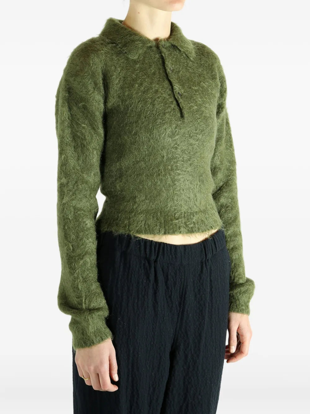 Auralee  textured-knit polo shirt