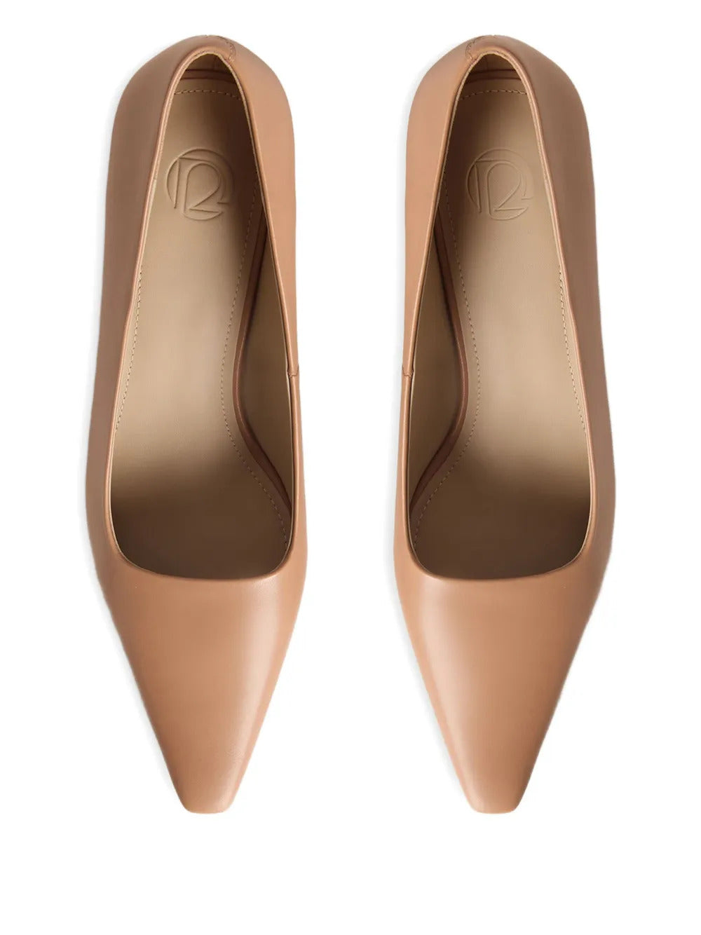 12 STOREEZ  60mm leather heeled pumps