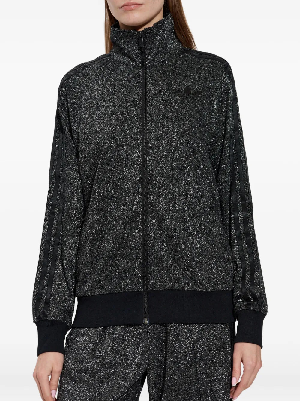 adidas  Firebird lurex zip-up sweatshirt