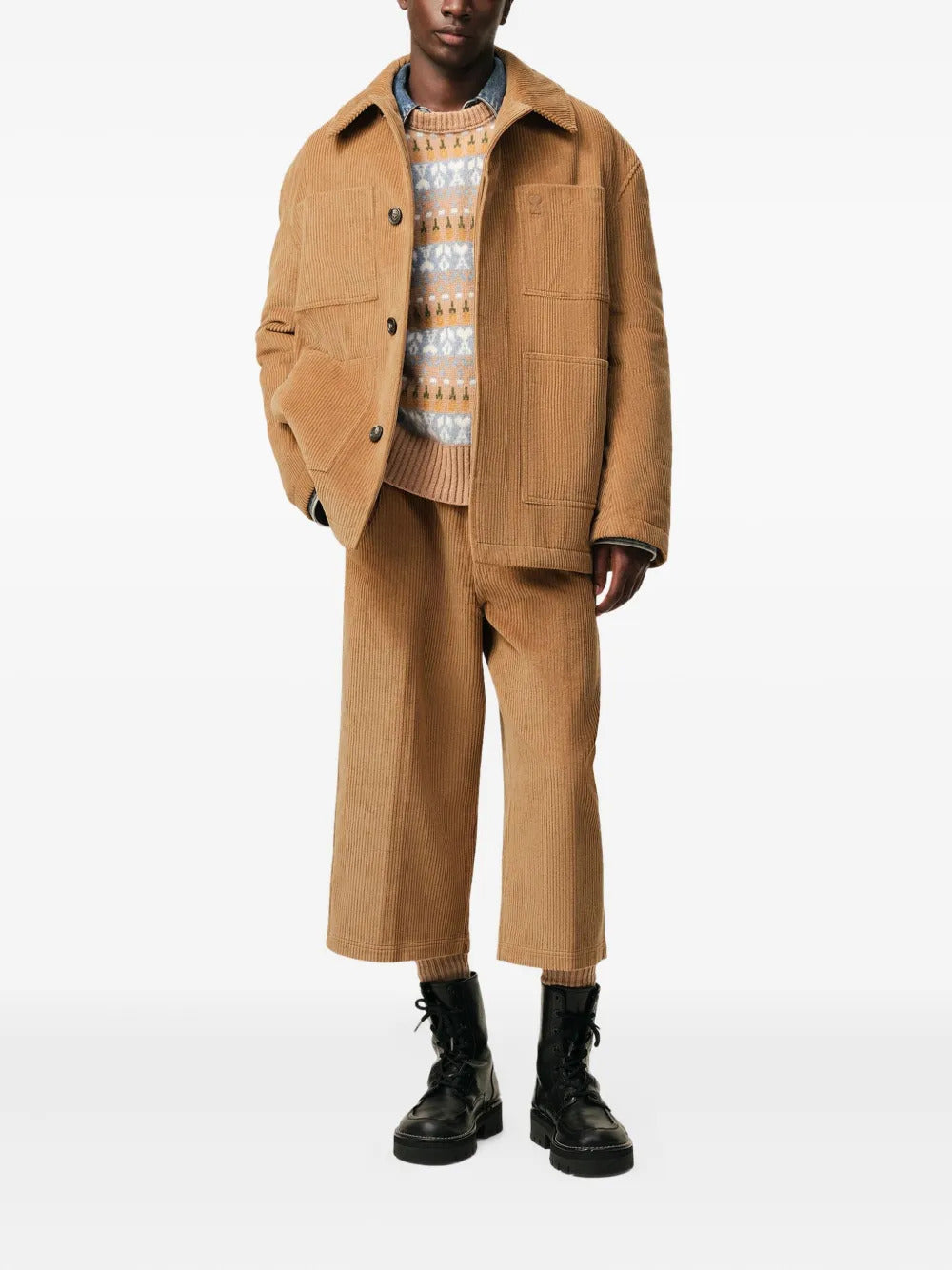 AMI Paris  patch-pocket corduroy jacket