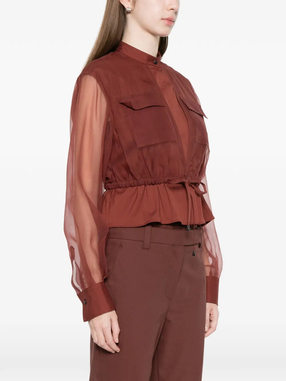 Brunello Cucinelli  pocket drawstring blouse