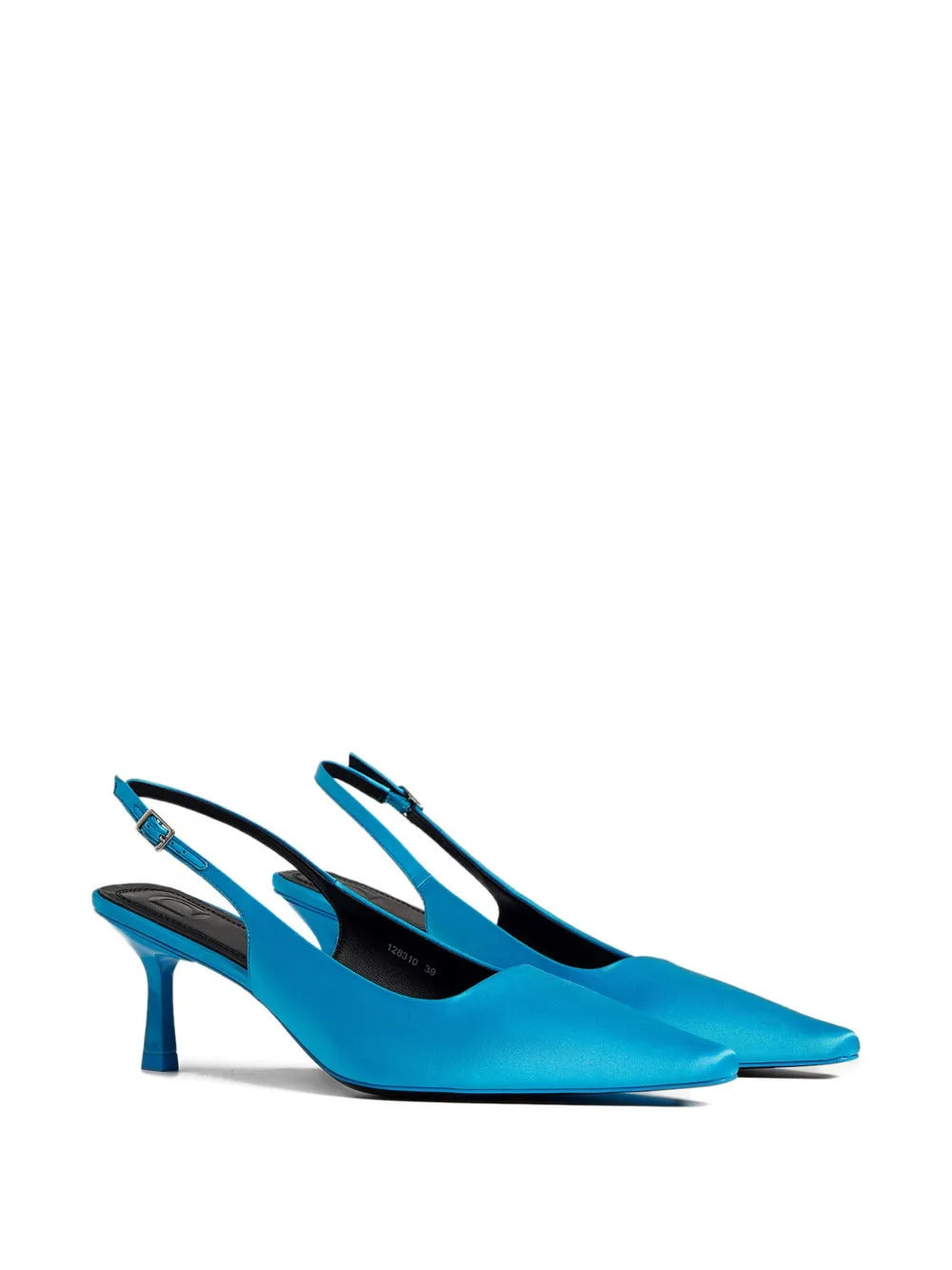 12 STOREEZ  60mm silk slingback pumps