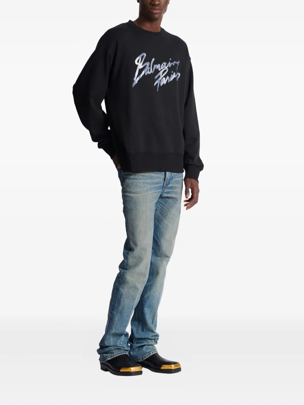Balmain  logo-print cotton sweatshirt