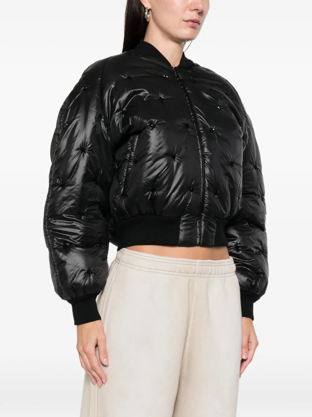Amen  quilted embellished bomber jacket
