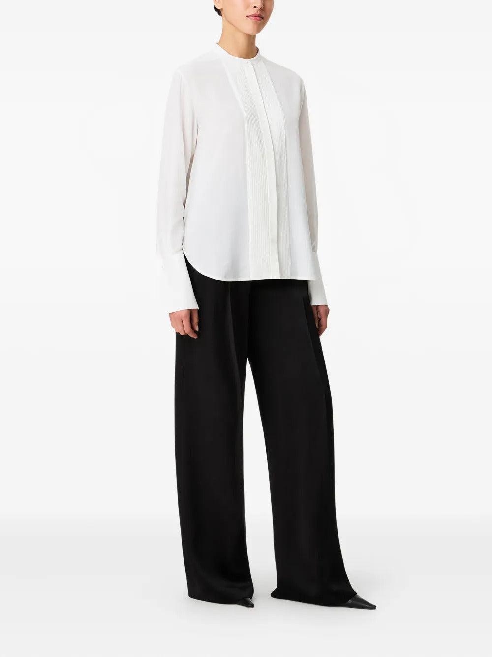 Another Tomorrow  pleated tuxedo shirt