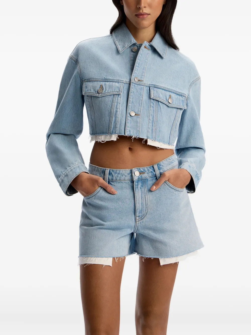 12 STOREEZ frayed-hem denim jacket