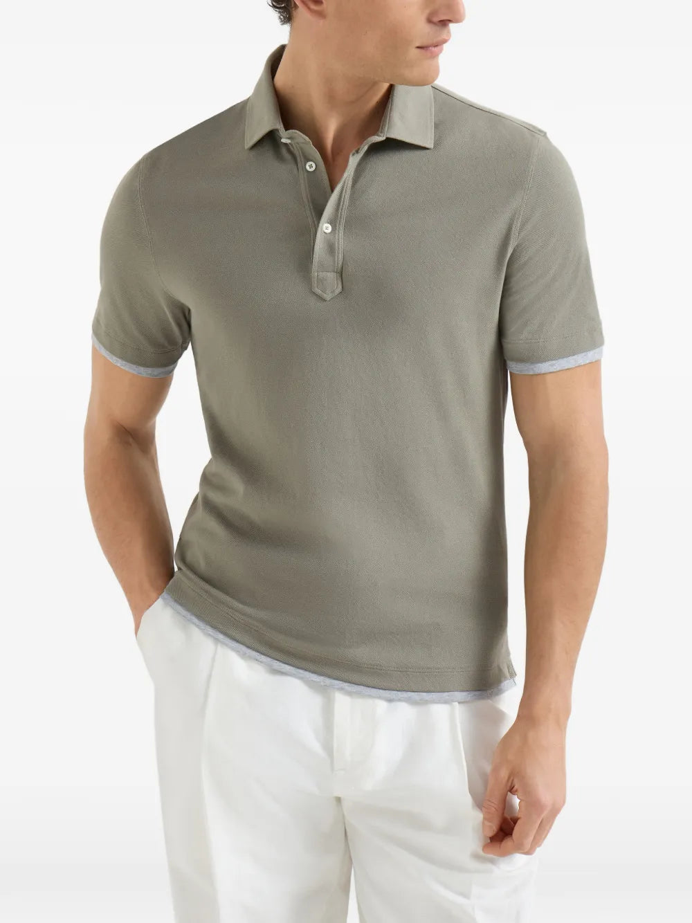 Brunello Cucinelli  faux-layered polo shirt