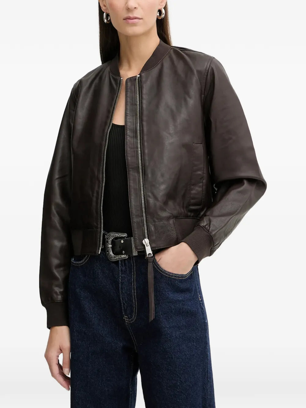 AllSaints Orten zip-up bomber jacket - Image 4