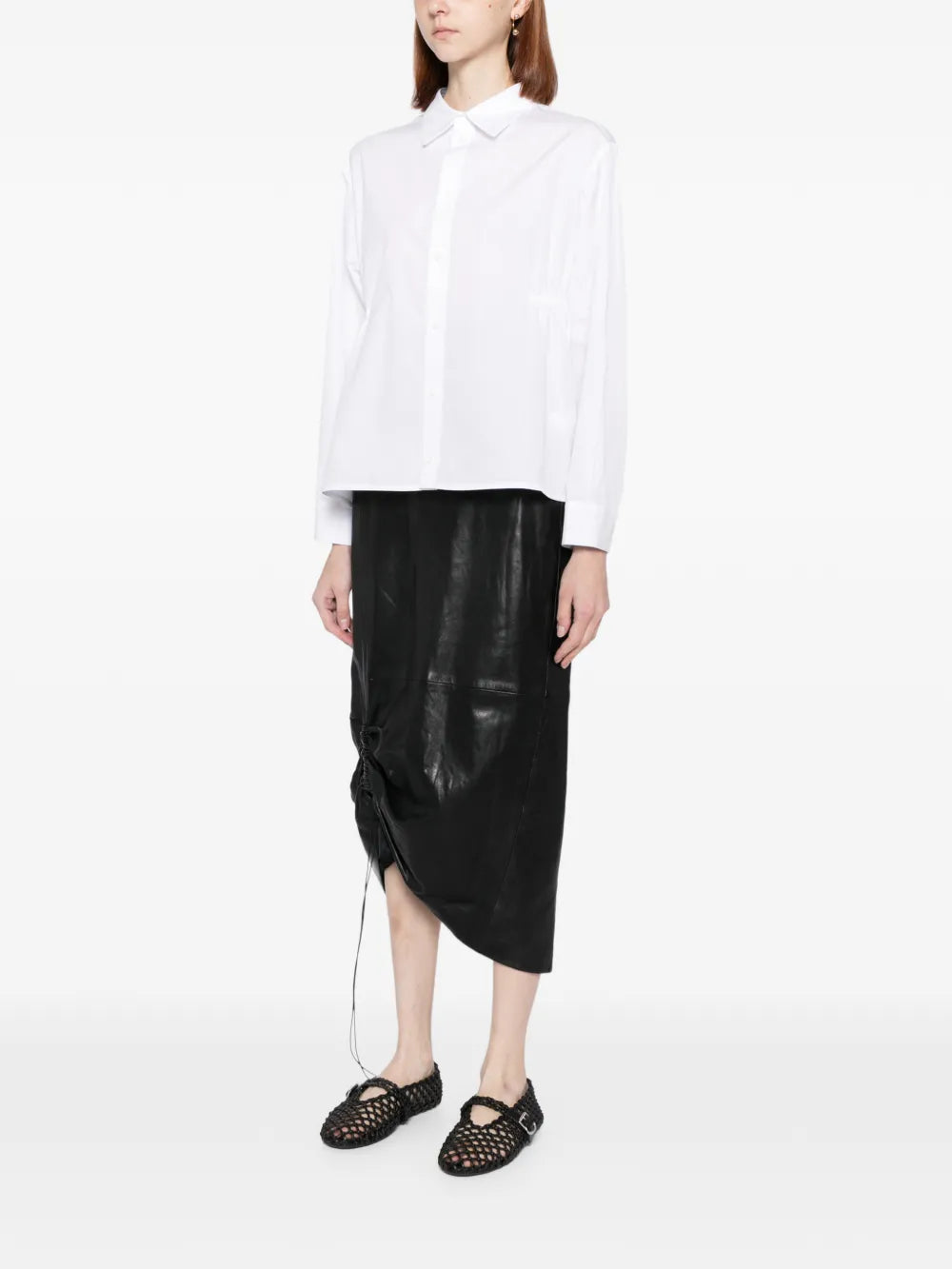 Yohji Yamamoto waist-gathered shirt