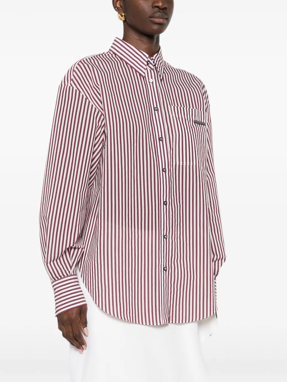 Brunello Cucinelli  striped-pattern patch-pocket shirt