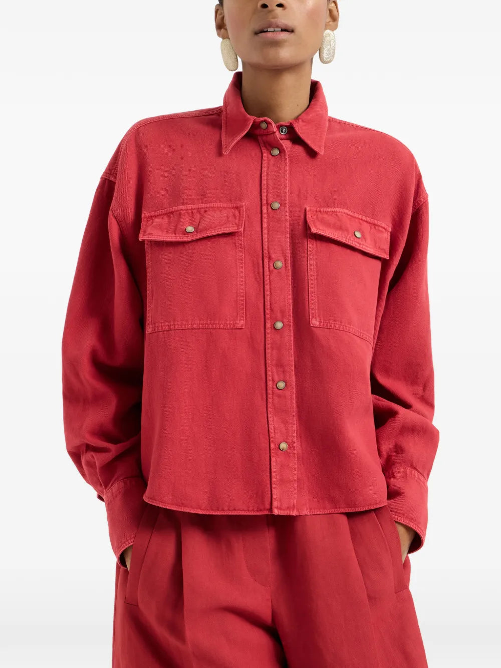 Brunello Cucinelli  pocket garment-dyed shirt