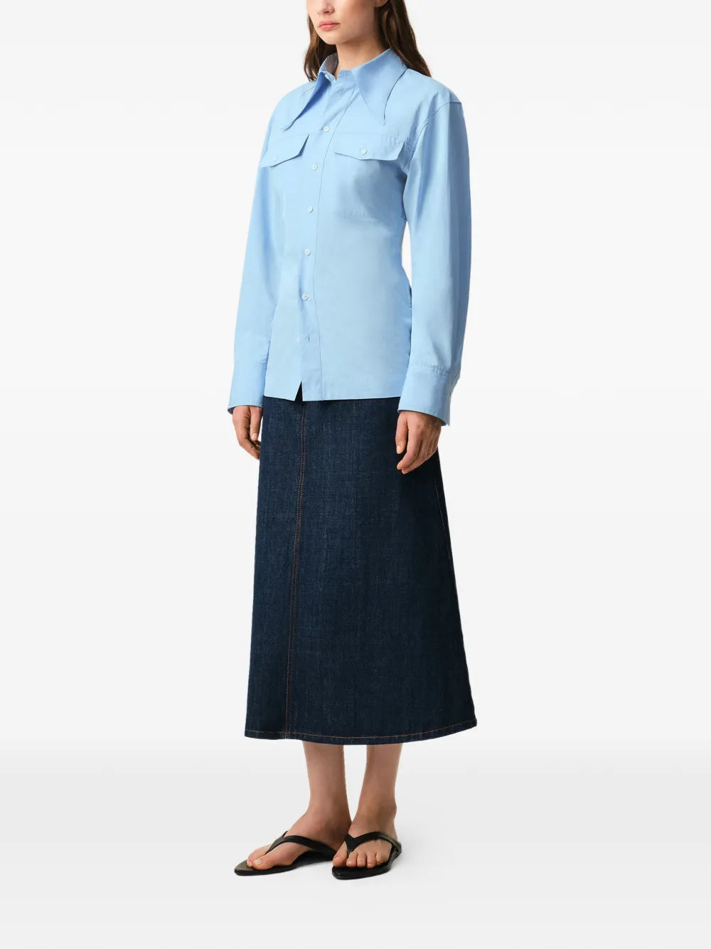 AMI Paris  balloon sleeve pocket shirt