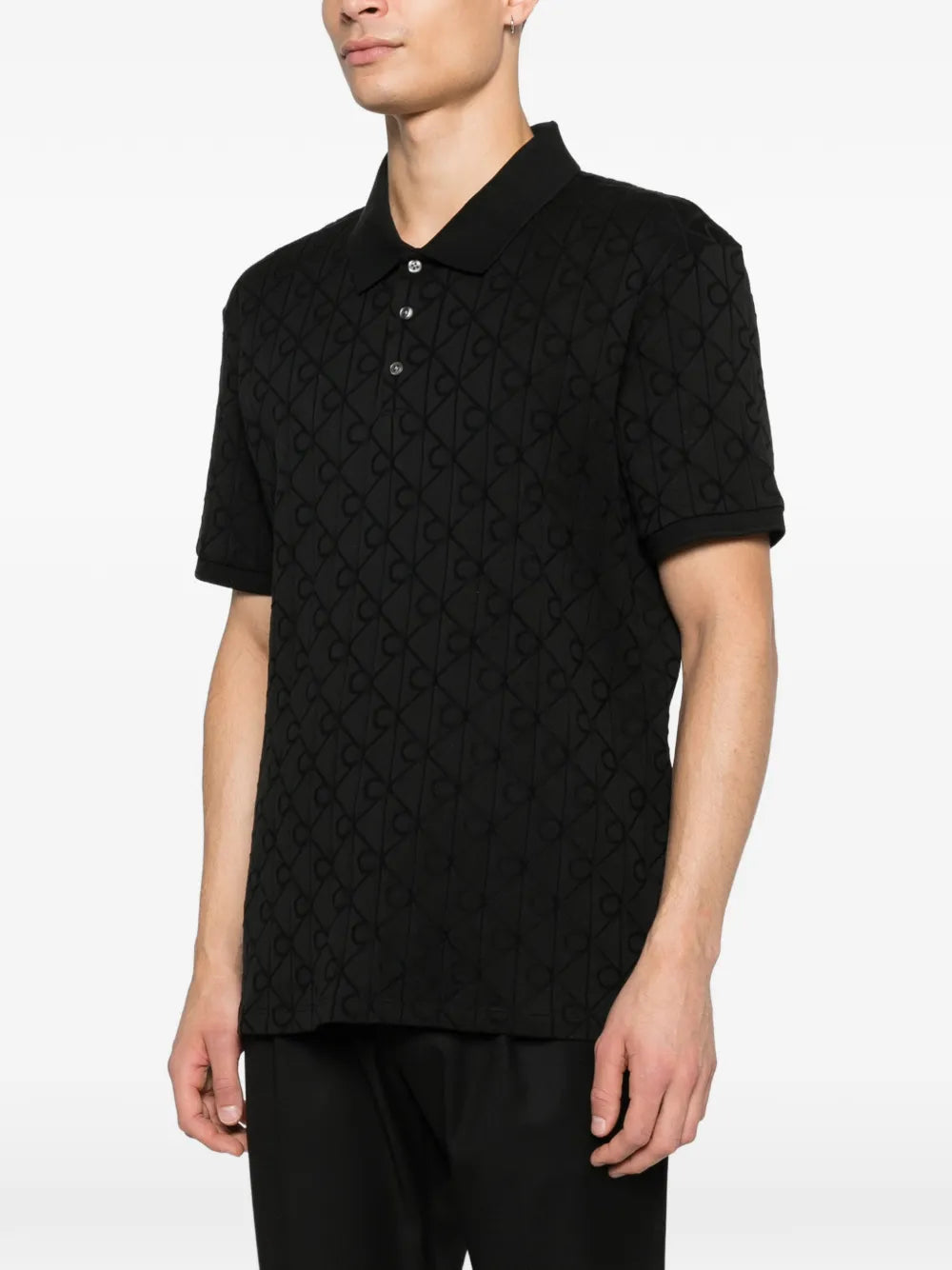 Calvin Klein logo-jacquard polo shirt