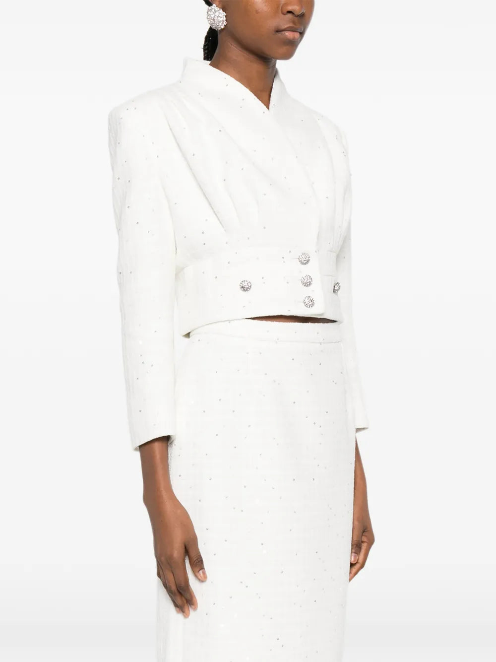 Alessandra Rich  embellished-button cropped jacket