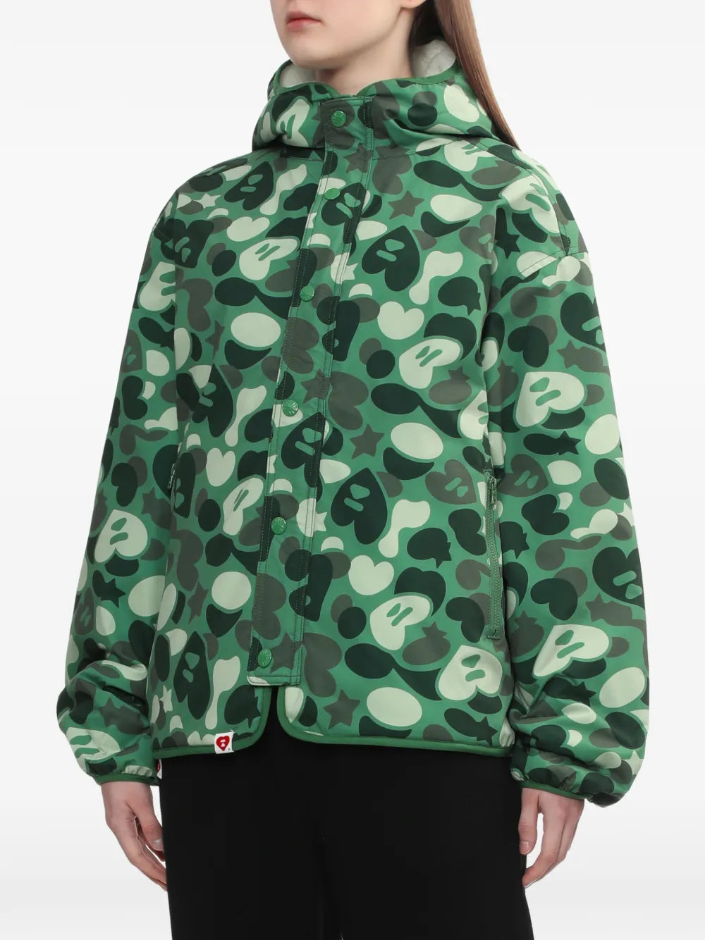 A BATHING APE®  camouflage hooded jacket