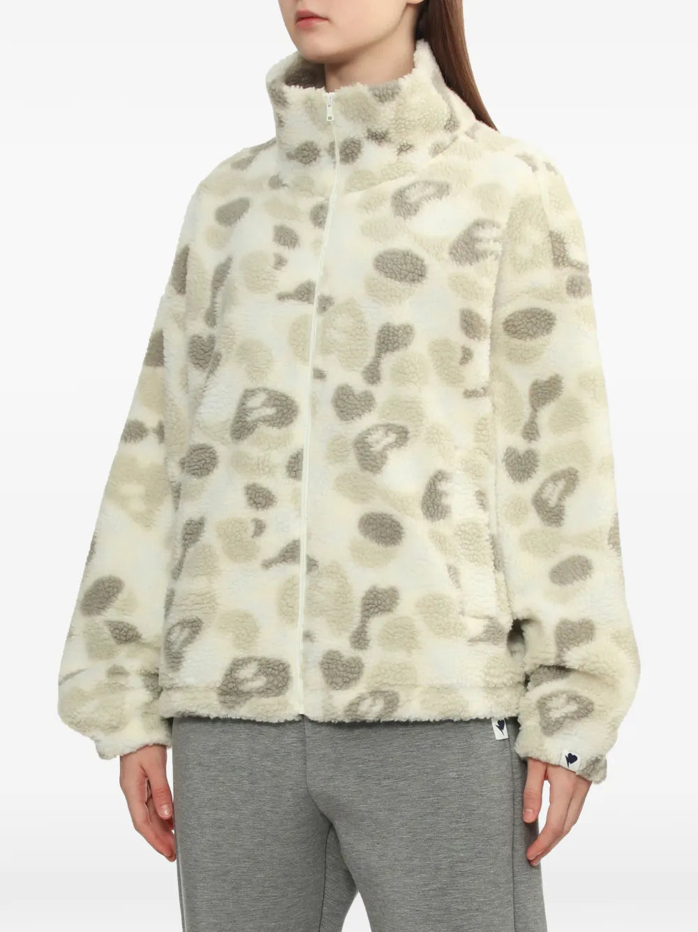 A BATHING APE®  printed zip-up fleece jacket
