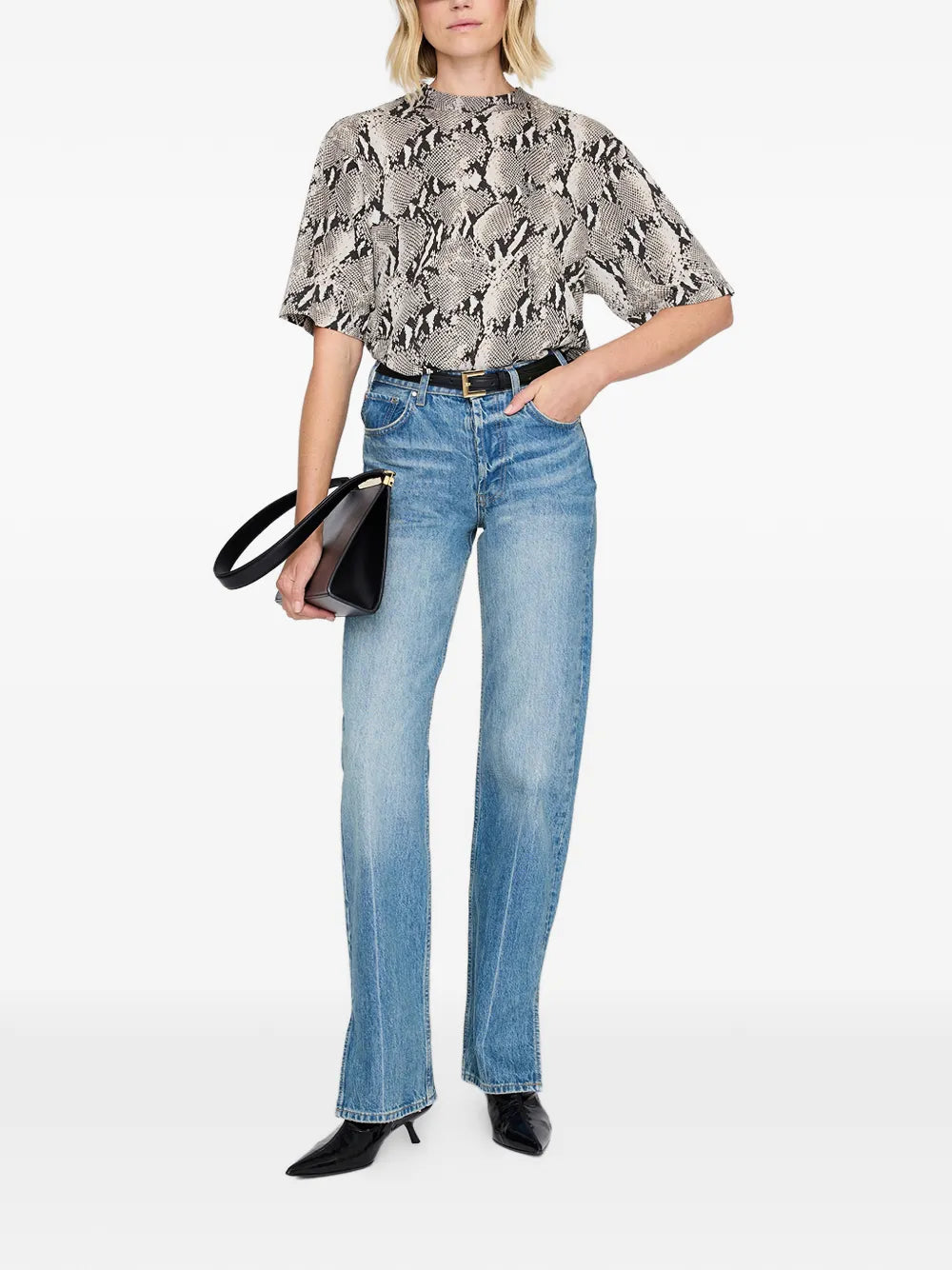 ANINE BING  washed python tee T-shirt
