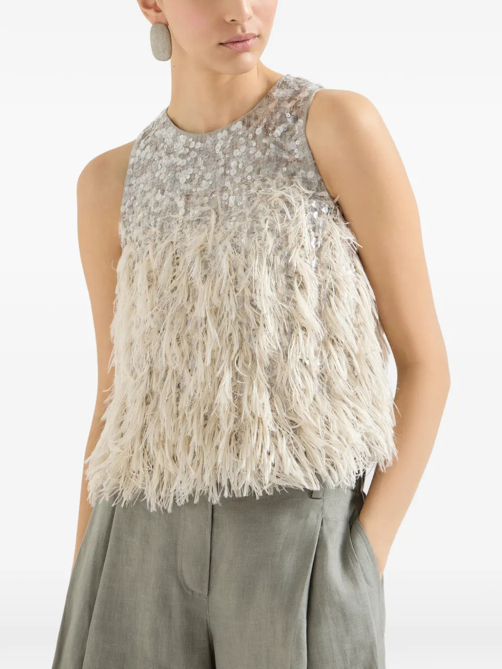Brunello Cucinelli  sequin-embellished top