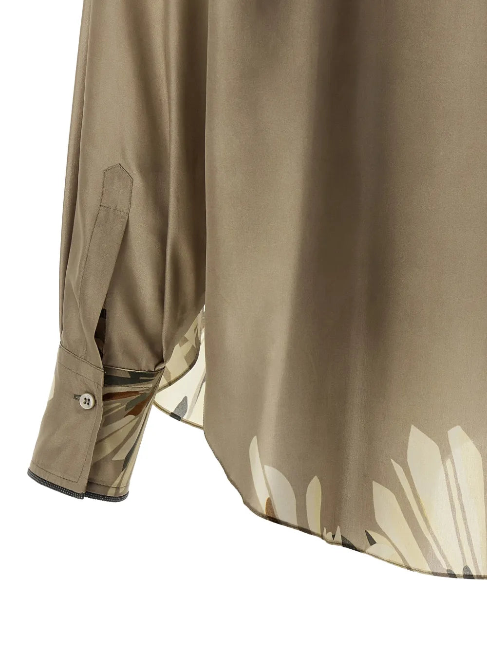 Brunello Cucinelli floral piping silk shirt