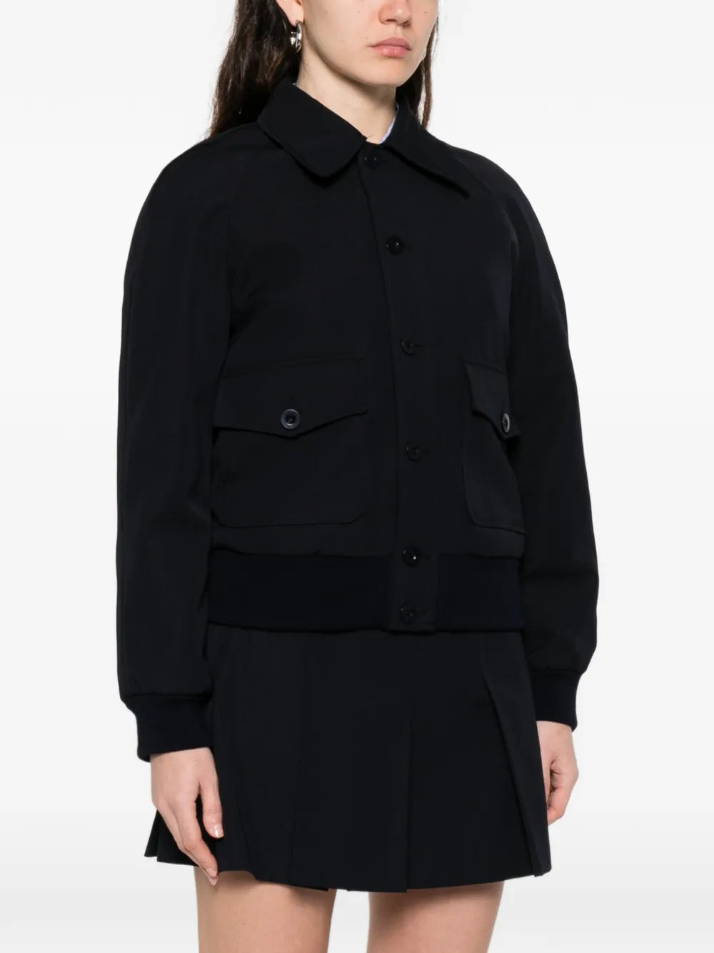A.P.C. patch-pocket collared bomber jacket