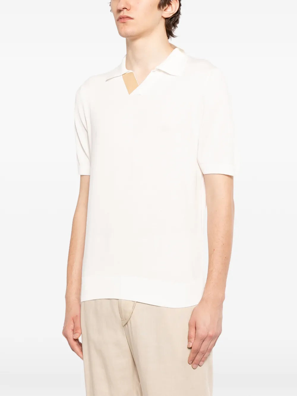 Canali short-sleeve open collar polo shirt