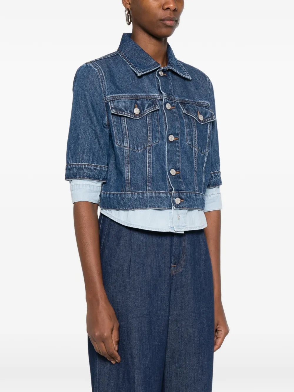 7 For All Mankind Trucker button layered jacket
