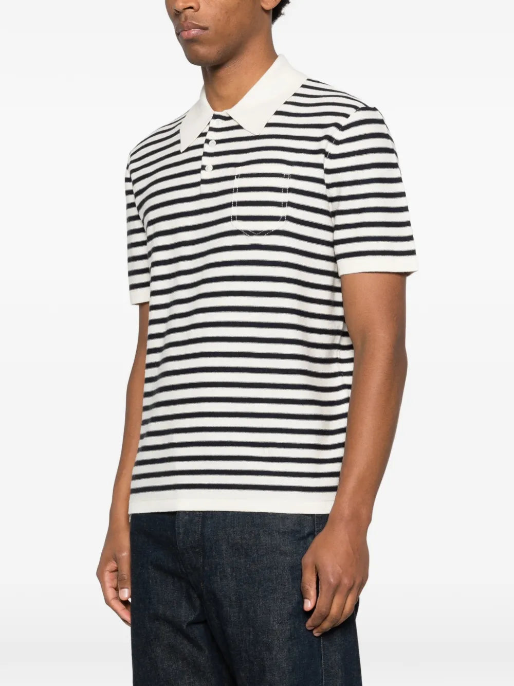 A.P.C. striped pocket polo shirt