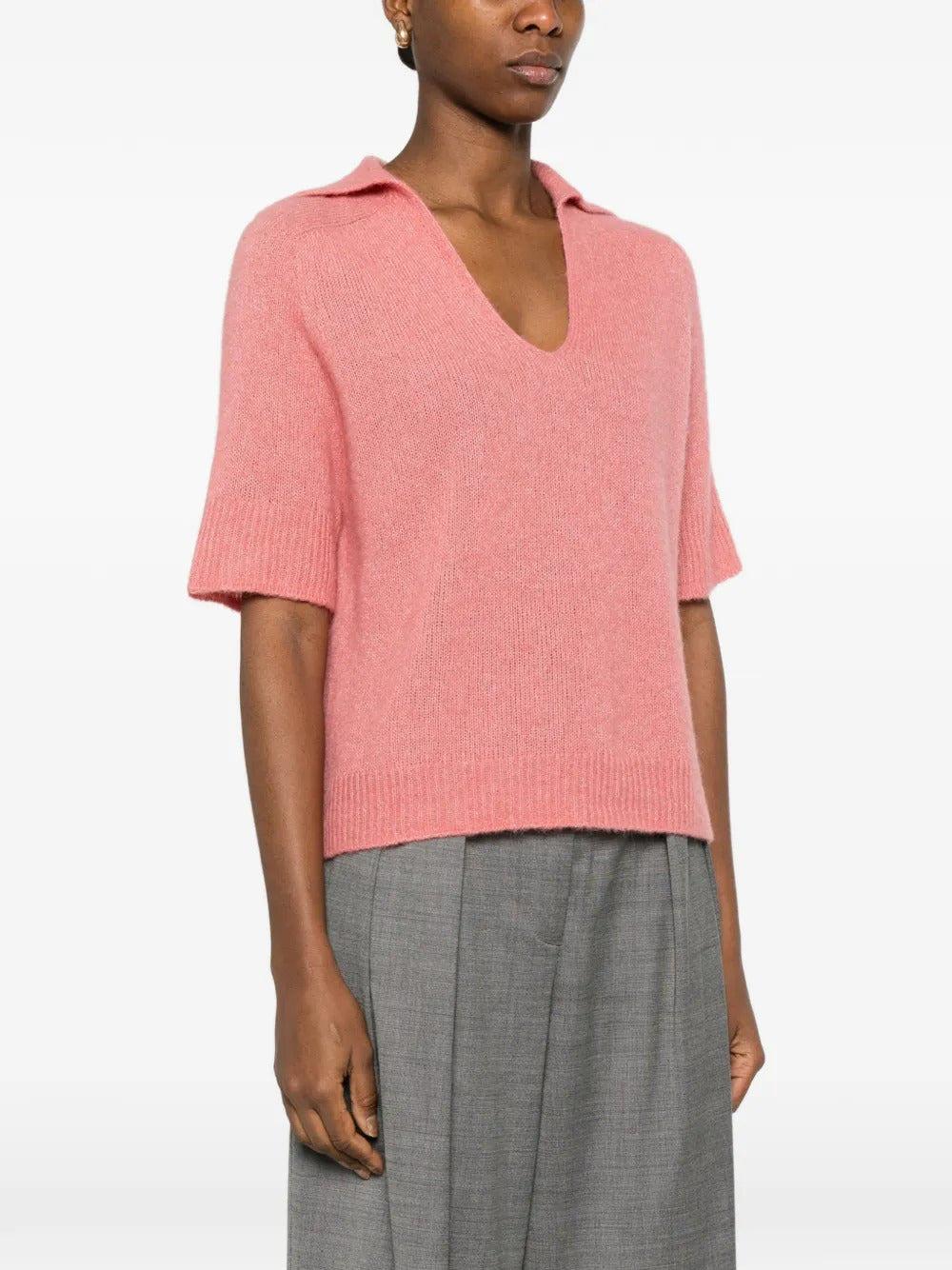 BOMPARD  V-neck short-sleeve polo top