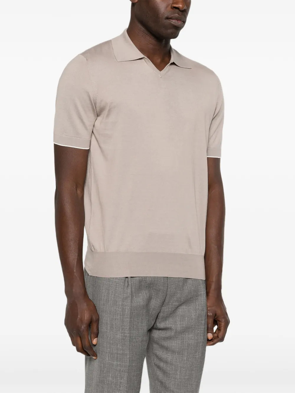 Brunello Cucinelli  V-neck short-sleeve polo shirt