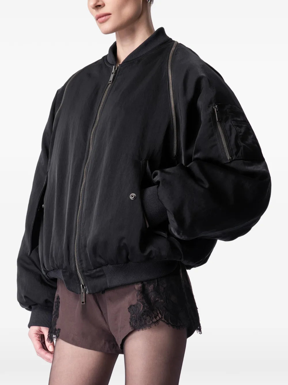 ARTICLE TEN  shearling-panel bomber jacket
